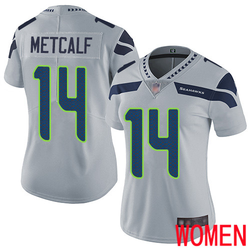Seattle Seahawks Limited Grey Women D.K. Metcalf Alternate Jersey NFL Football 14 Vapor Untouchable